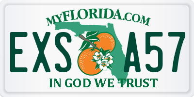 FL license plate EXSA57