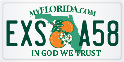 FL license plate EXSA58