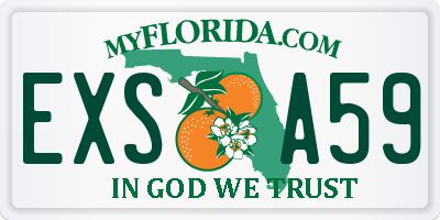 FL license plate EXSA59