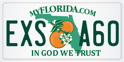 FL license plate EXSA60