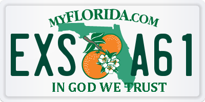FL license plate EXSA61