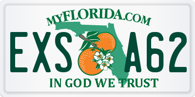 FL license plate EXSA62