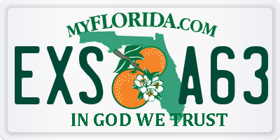 FL license plate EXSA63
