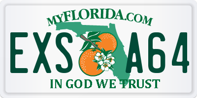 FL license plate EXSA64