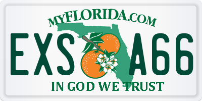 FL license plate EXSA66