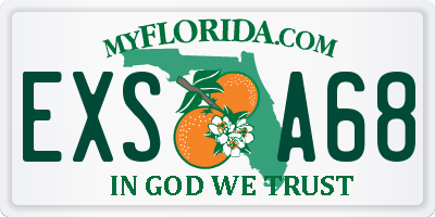 FL license plate EXSA68