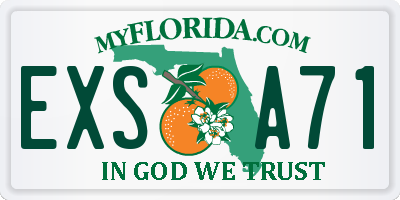 FL license plate EXSA71