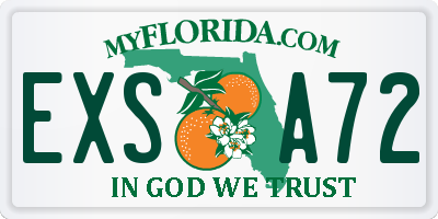 FL license plate EXSA72