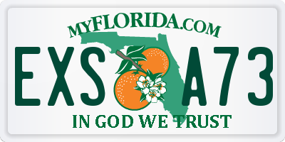 FL license plate EXSA73