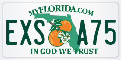 FL license plate EXSA75
