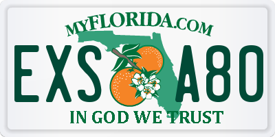 FL license plate EXSA80