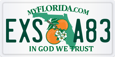 FL license plate EXSA83