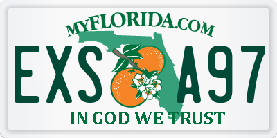 FL license plate EXSA97