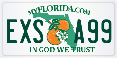 FL license plate EXSA99