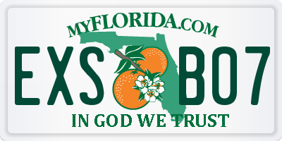 FL license plate EXSB07