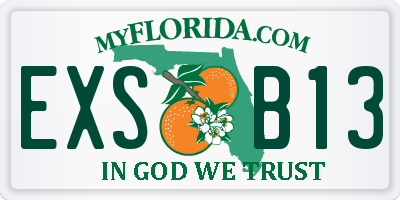 FL license plate EXSB13