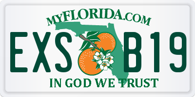 FL license plate EXSB19