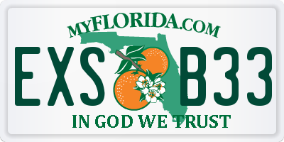 FL license plate EXSB33