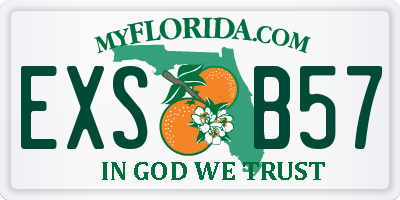 FL license plate EXSB57