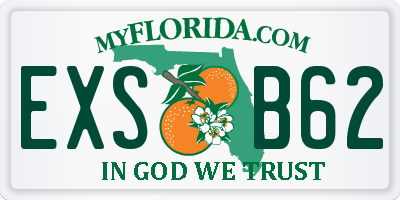 FL license plate EXSB62
