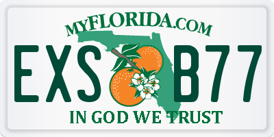 FL license plate EXSB77