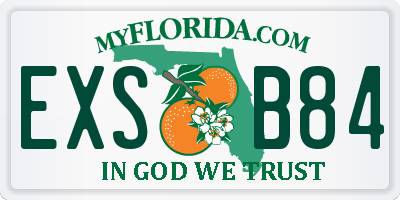 FL license plate EXSB84