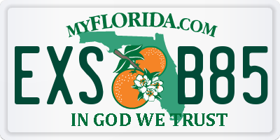 FL license plate EXSB85