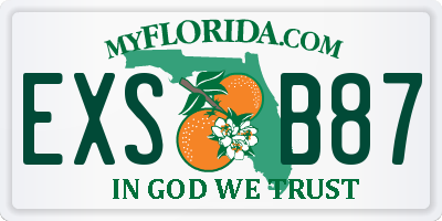 FL license plate EXSB87