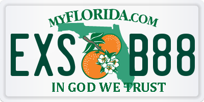 FL license plate EXSB88