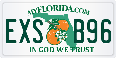FL license plate EXSB96