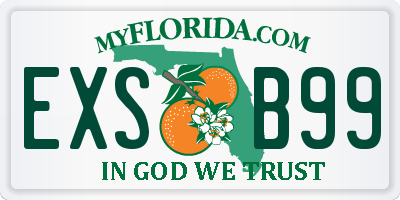 FL license plate EXSB99