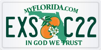 FL license plate EXSC22