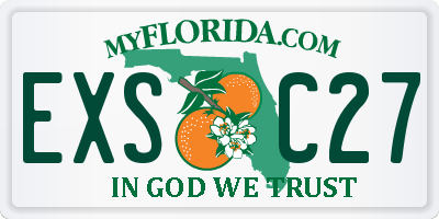 FL license plate EXSC27