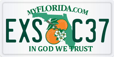 FL license plate EXSC37