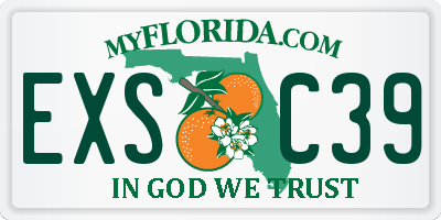 FL license plate EXSC39
