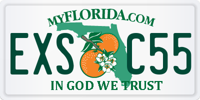 FL license plate EXSC55