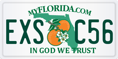 FL license plate EXSC56