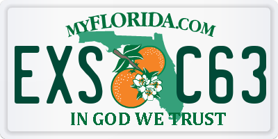 FL license plate EXSC63