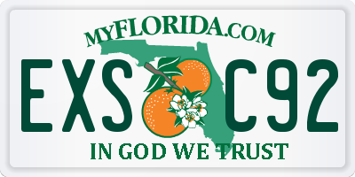 FL license plate EXSC92