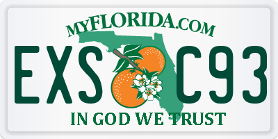 FL license plate EXSC93