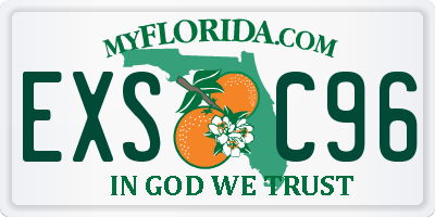 FL license plate EXSC96