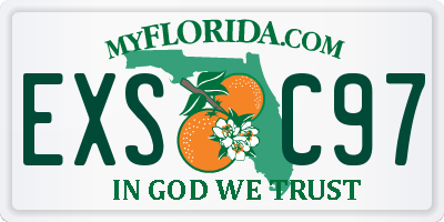 FL license plate EXSC97