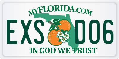 FL license plate EXSD06