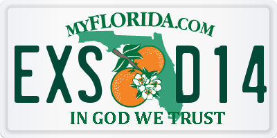 FL license plate EXSD14