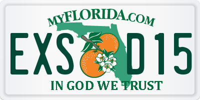 FL license plate EXSD15