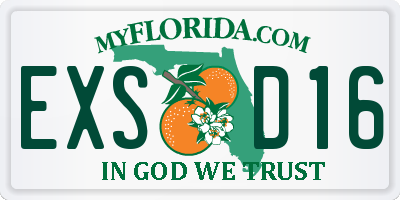 FL license plate EXSD16