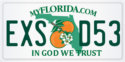 FL license plate EXSD53