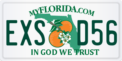 FL license plate EXSD56