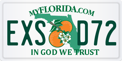 FL license plate EXSD72