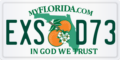 FL license plate EXSD73